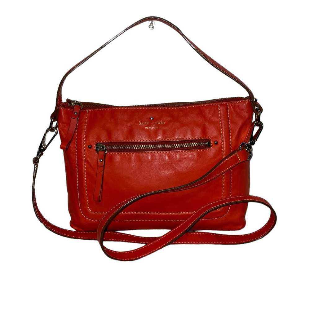 Kate Spade Darby Leather Crossbody Shoulder Bag Red Coral